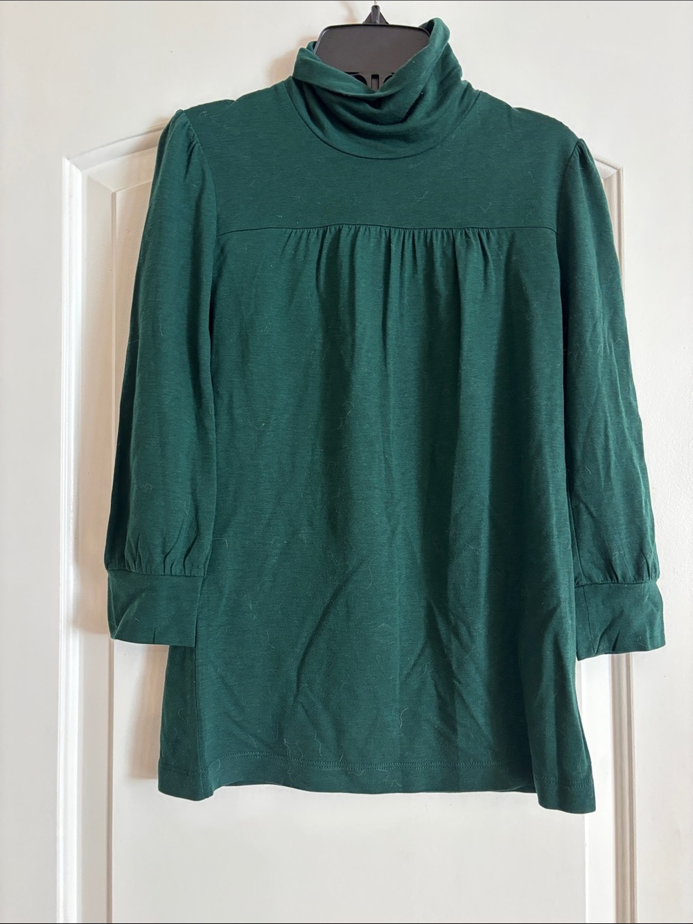 Banana Republic Forest Green Turtleneck 3/4 Long-Sleeve Wool Blend Top Small